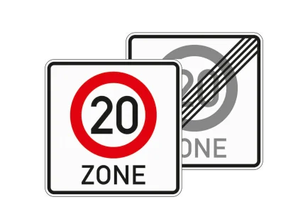 VZ 274.1-41 Beginn/Ende einerTempo 20-Zone, doppelseitig (Rückseite VZ-Nr. 274.2-20)
