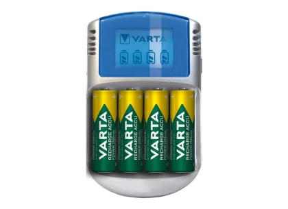 VARTA Ladegerät LCD Charger mit 4x AA, 2700 mAh