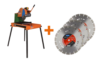 Aktion Norton Clipper Tischsäge CGW mit 3x Norton Diamantscheibe Vulcan TP Beton 350x25,4mm