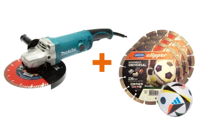 Aktion Makita Winkelschleifer GA9050R mit Norton Diamantscheiben-Fußball-Set