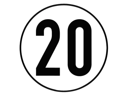 Geschwindigkeitsschild / Aufkleber 20km/h