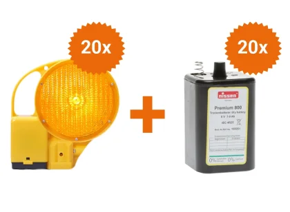 Nissen Warnleuchten-Set, 20x Bakolight, 20x Trockenbatterie