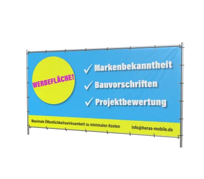HERAS Bauzaunplane, individuelle Bedruckung, 3,4 x 1,75 m