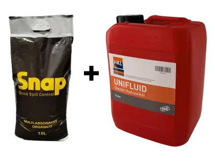 HKL UNIFLUID Hydrauliköl 5L inkl. 15L SNAP organisches Ölbindemittel