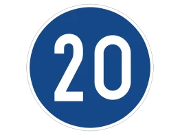 VZ 275-20 Vorgeschriebene Mindestgeschwindigkeit 20 km/h