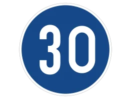 VZ 275-30 Vorgeschriebene Mindestgeschwindigkeit 30 km/h