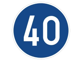 VZ 275-40 Vorgeschriebene Mindestgeschwindigkeit 40 km/h