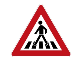 Verkehrszeichen VZ 101-11 Fußgängerüberweg, Aufstellung rechts