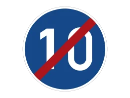 VZ 279-10 Ende der vorgeschriebenenMindestgeschwindigkeit 10 km/h
