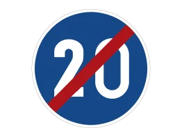 VZ 279-20 Ende der vorgeschriebenenMindestgeschwindigkeit 20 km/h