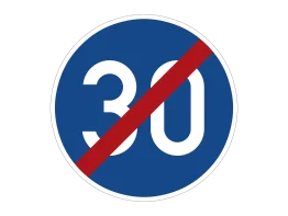VZ 279-30 Ende der vorgeschriebenenMindestgeschwindigkeit 30 km/h