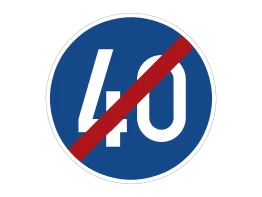VZ 279-40 Ende der vorgeschriebenenMindestgeschwindigkeit 40 km/h