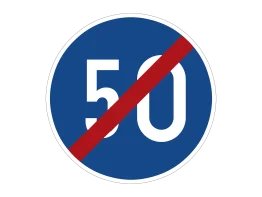VZ 279-50 Ende der vorgeschriebenenMindestgeschwindigkeit 50 km/h
