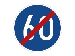 VZ 279-60 Ende der vorgeschriebenenMindestgeschwindigkeit 60 km/h