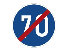 VZ 279-70 Ende der vorgeschriebenenMindestgeschwindigkeit 70 km/h