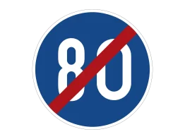 VZ 279-80 Ende der vorgeschriebenenMindestgeschwindigkeit 80 km/h