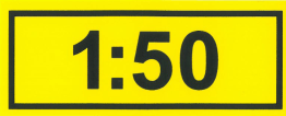 Klebeschild "1:50"