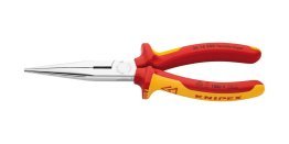 KNIPEX VDE-Flachrundzange (Storchschnabelzange) Nr. 26 16 200, gerade, Mehrkomponenten-Griff, 200 mm