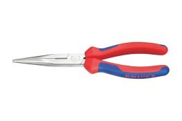 KNIPEX Flachrundzange (Storchschnabelzange) Nr. 26 12 200, gerade, Mehrkomponenten-Griff, poliert, 200mm