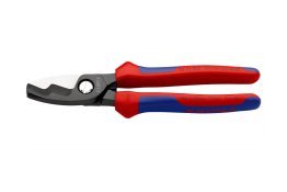 KNIPEX Kabelschere Nr. 95 12 200, mit Doppelschneide, Mehrkomponenten-Griff, 200 mm