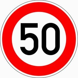 Verkehrszeichen VZ 274-50 Zulässige Höchstgeschwindigkeit 50 km/h