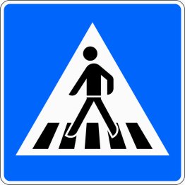 VZ 350-10 Fußgängerüberweg, Aufstellung rechts