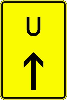 VZ 455.1-30 Ankündigung oder Fortsetzung der Umleitung, Vorankündigung geradeaus