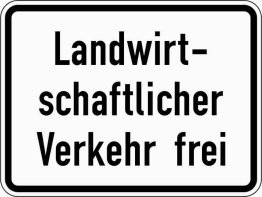 Verkehrszeichen VZ 1026-36 Landwirtschaftlicher Verkehr frei