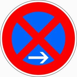 Verkehrszeichen VZ 283-20 Absolutes Haltverbot Ende (Aufstellung rechts)