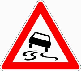 Verkehrszeichen VZ 114 Schleuder- oder Rutschgefahr