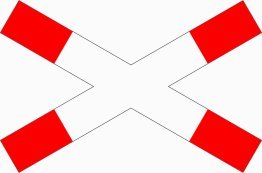 VZ 201-52 Andreaskreuz liegend