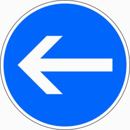 VZ 211-10 Vorgeschriebene Fahrtrichtung hier links