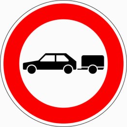 VZ 257-56 Verbot für Personenkraftwagen mit Anhänger