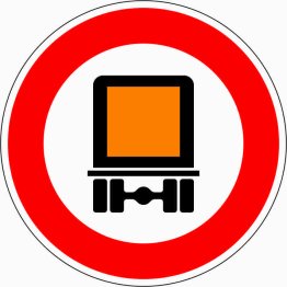 VZ 261 Verbot für kennzeichnungspflichtige Kraftfahrzeuge mit gefährlichen Gütern