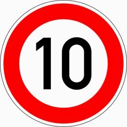 Verkehrszeichen VZ 274-10 Zulässige Höchstgeschwindigkeit 10 km/h
