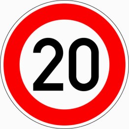 Verkehrszeichen VZ 274-20 Zulässige Höchstgeschwindigkeit 20 km/h
