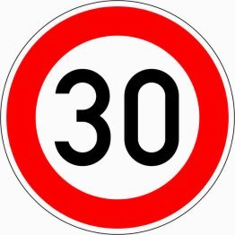 Verkehrszeichen VZ 274-30 Zulässige Höchstgeschwindigkeit 30 km/h