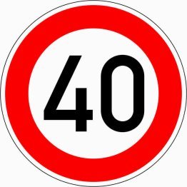 Verkehrszeichen VZ 274-40 Zulässige Höchstgeschwindigkeit 40 km/h
