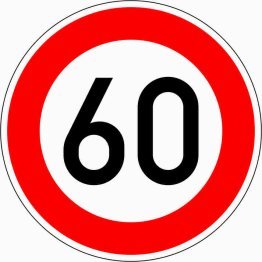 Verkehrszeichen VZ 274-60 Zulässige Höchstgeschwindigkeit 60 km/h
