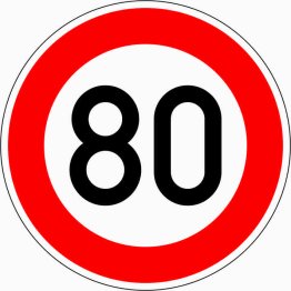 Verkehrszeichen VZ 274-80 Zulässige Höchstgeschwindigkeit 80 km/h