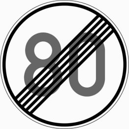 VZ 278-80 Ende der zulässigen Höchstgeschwindigkeit 80 km/h
