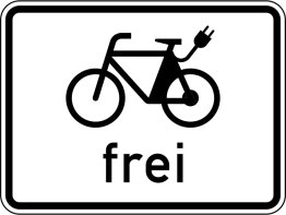 Verkehrszeichen VZ 1022-13 E-Bikes frei
