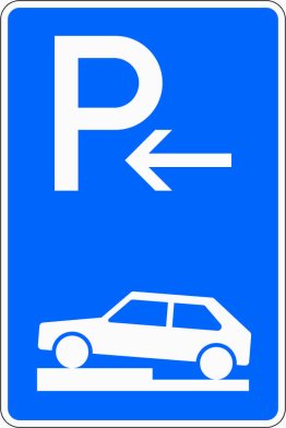 Verkehrszeichen VZ 315-71 Parken auf Gehwegen Anfang