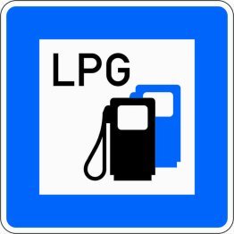 Verkehrszeichen VZ 365-53 Tankstelle mit Autogas