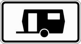 Verkehrszeichen VZ 1010-13 Kennzeichnung von Parkflächen, auf denen Wohnwagen auch länger als 14 Tage parken dürfen
