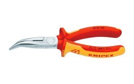 KNIPEX VDE-Flachrundzange (Radiozange) Nr. 25 26 160, gebogen, Mehrkomponenten-Griff