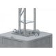 Adapterplatte für Gitterrohrmast und Beton-Aufstellvorrichtung